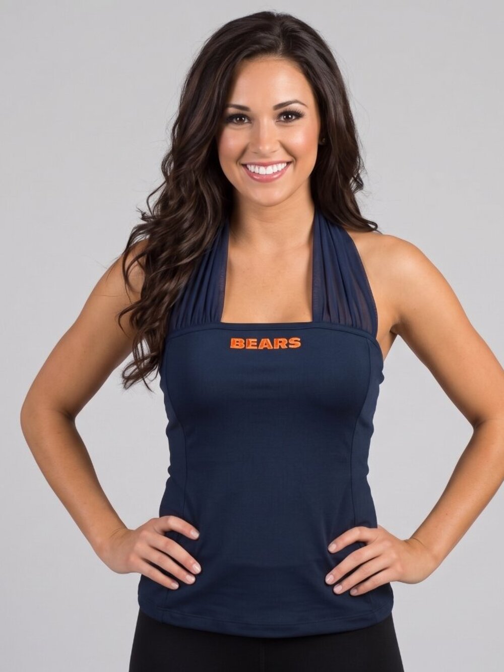 All-Sport Couture NFL Womens Chicago Bears First Down Navy Halter Top Shirt New